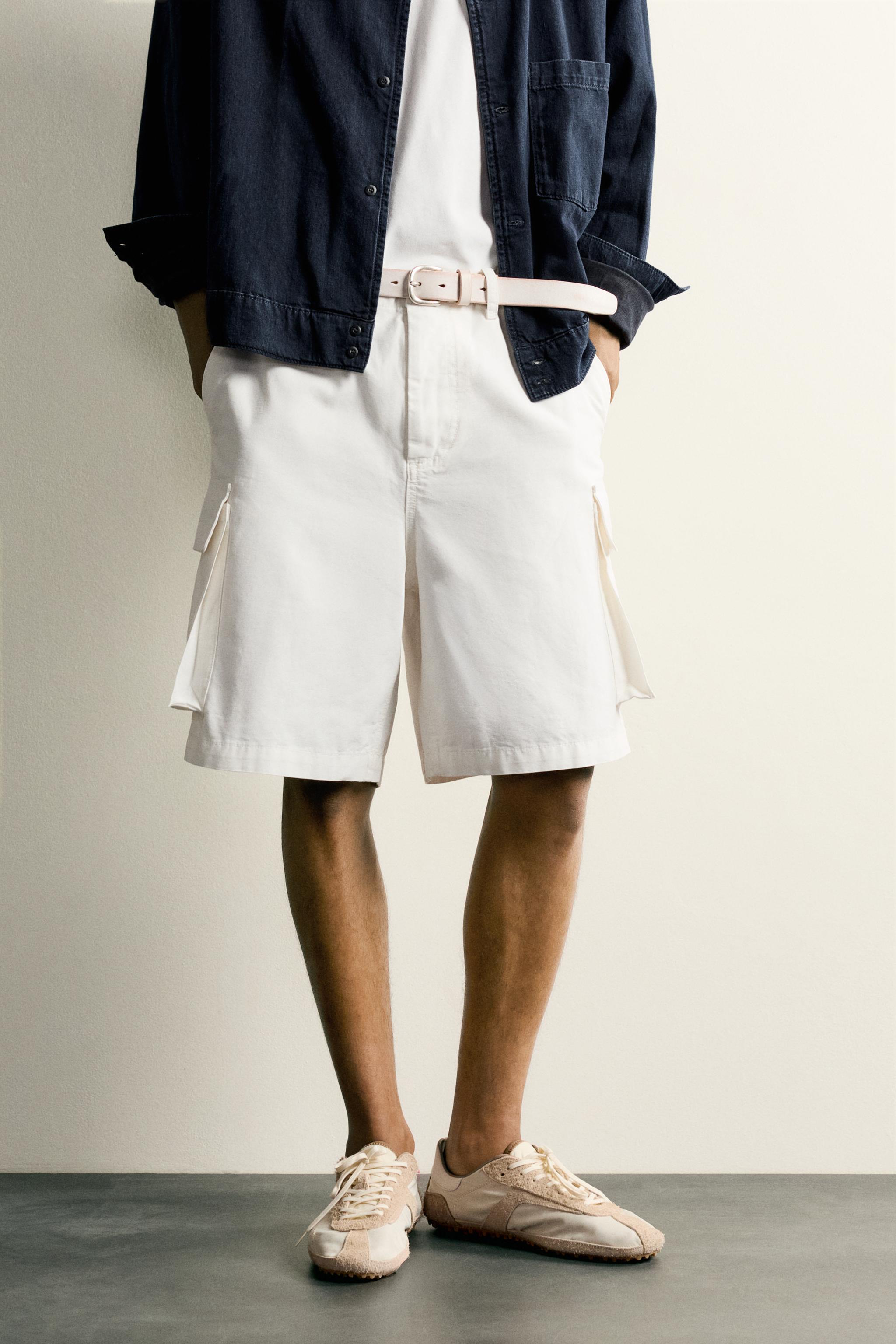 RELAXED FIT CANVAS CARGO SHORTS